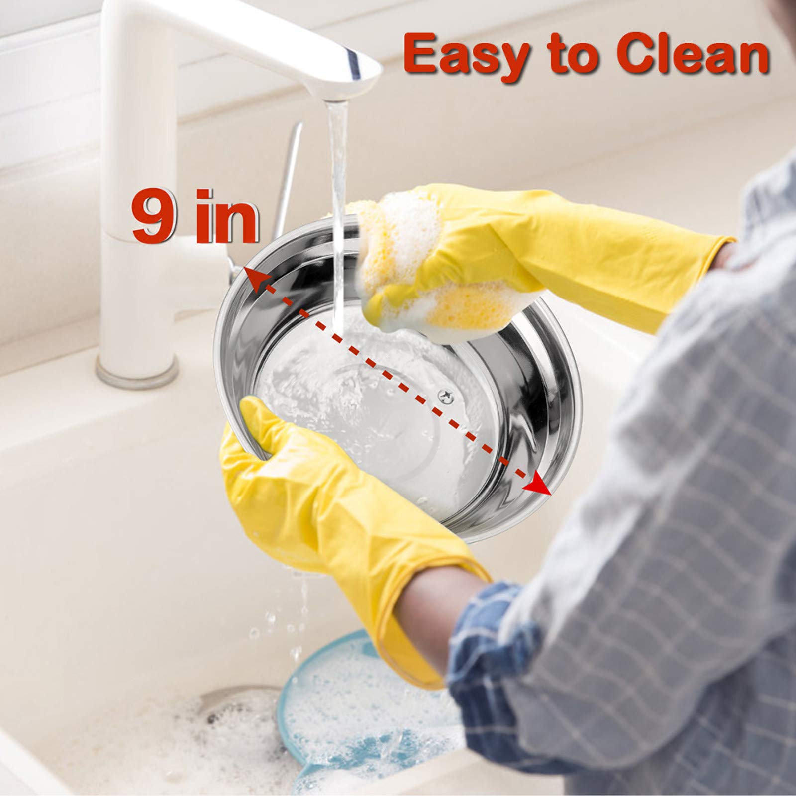 9 Inch Cheese Melting Dome, Hasteel Small Round Basting Steam Cover Set Of 2, Professional Stainless Steel Griddle Grill Accesso